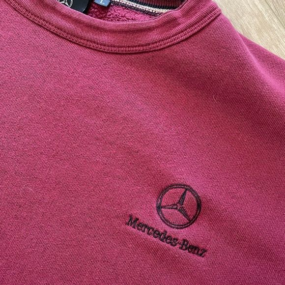 Vintage Mercedes Benz crewneck sweatshirt boxy oversized 90s Y2K 80s L burgundy - Picture 2 of 5